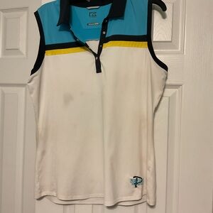 Colorblock Sleeveless Golf Shirt